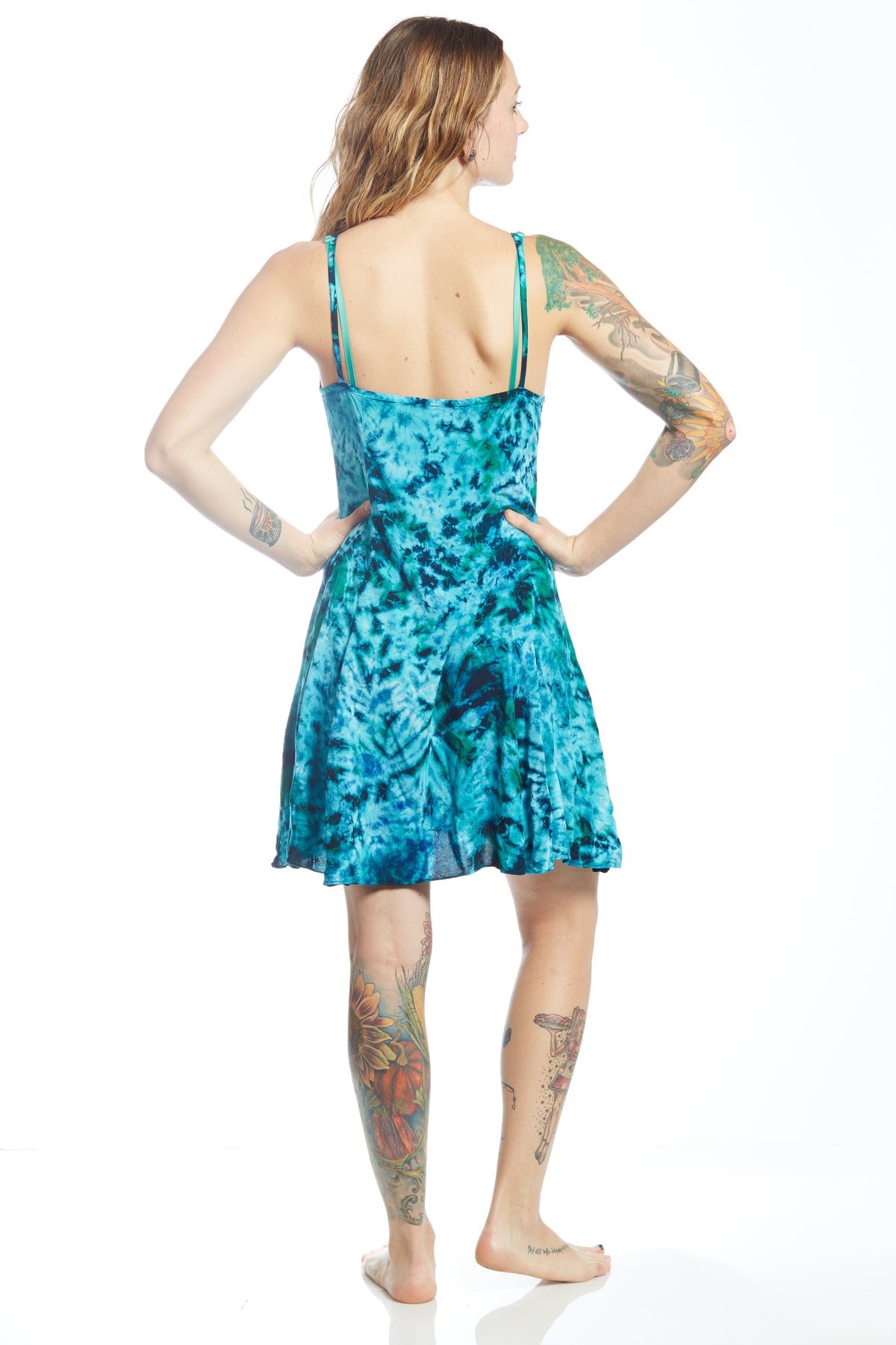 Short Spaghetti Teal Crackle